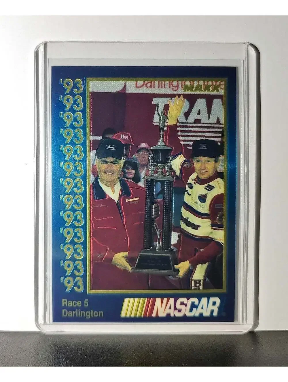 Race 5 Darlington YR 1993 Maxx Premier Plus Racing #183 NASCAR Junior Johnson